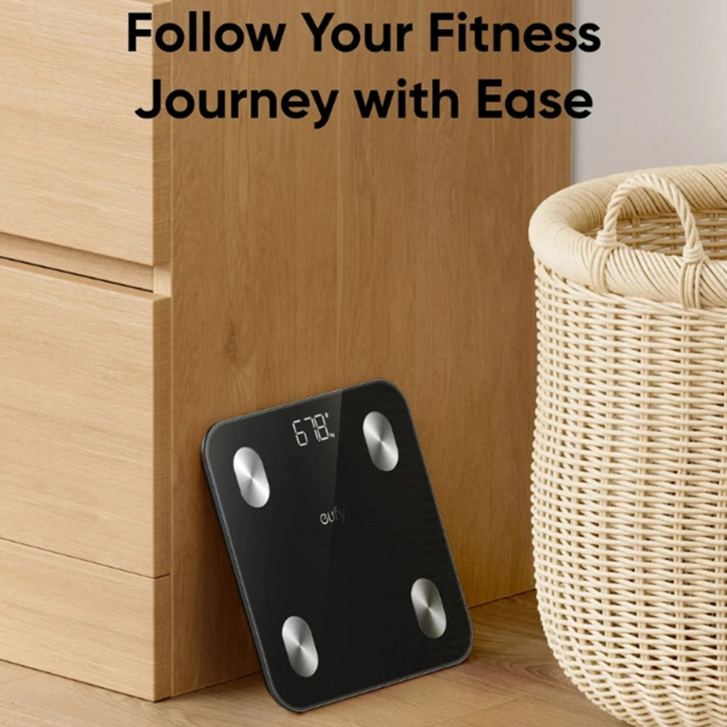 A Photo Of eufy Smart Bluetooth Body Fat Scale A1 – Digital Bathroom Scale with 12 Body Metrics, Fitness Composition Analyzer, Black