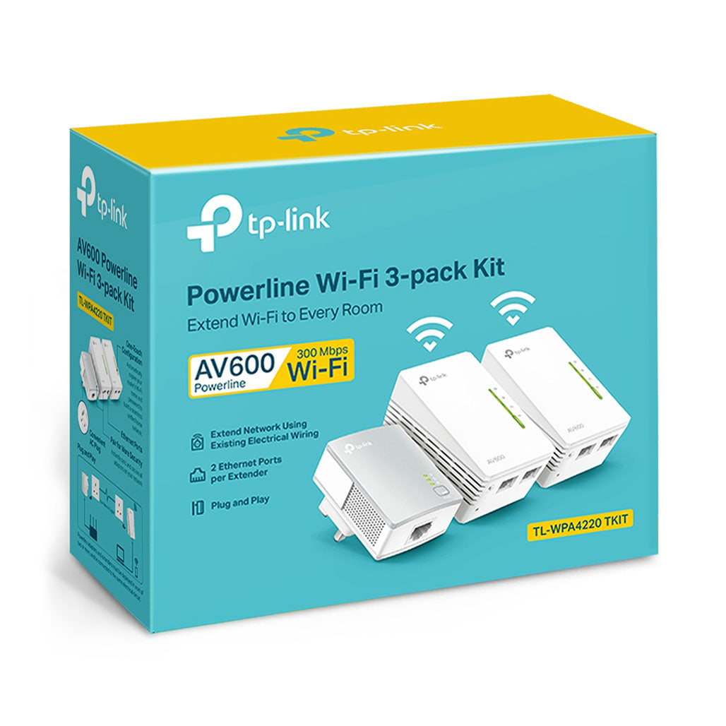 A Photo Of TP-Link TL-WPA4220 TKIT Powerline 600 Wi-Fi 3-Pack Kit