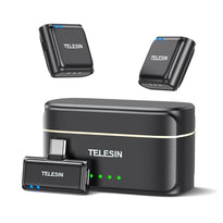 TELESIN Wireless Lavalier Microphone with Noise Cancellation & USB-C Compatibility