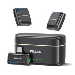 A Photo Of TELESIN Wireless Lavalier Microphone with Noise Cancellation & USB-C Compatibility