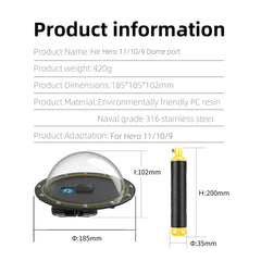 A Photo Of Telesin Waterproof Dome Port for GoPro HERO 9/10/11/12/13