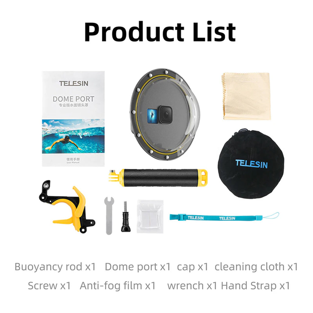 A Photo Of Telesin Waterproof Dome Port for GoPro HERO 9/10/11/12/13