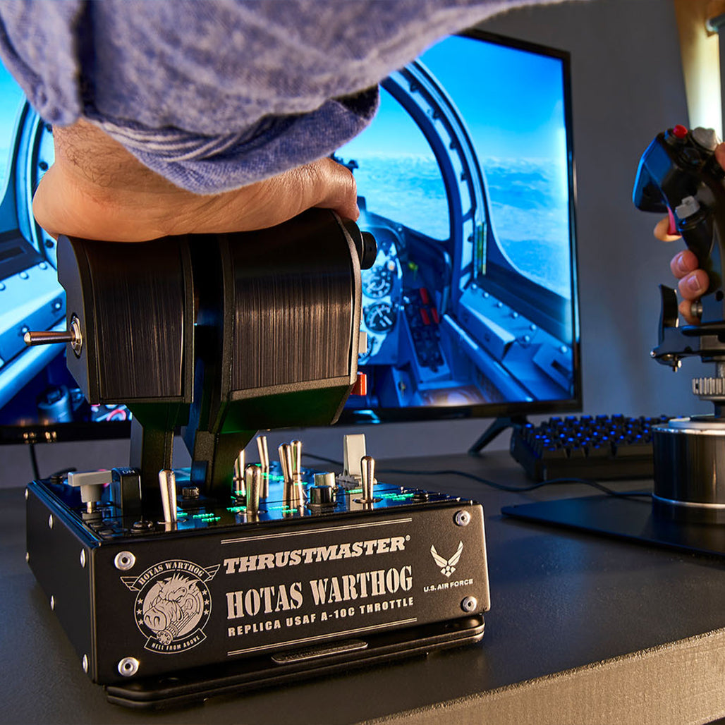 A Photo Of Thrustmaster HOTAS Warthog Flight Stick – Precision and Realism for Flight Sim Enthusiasts