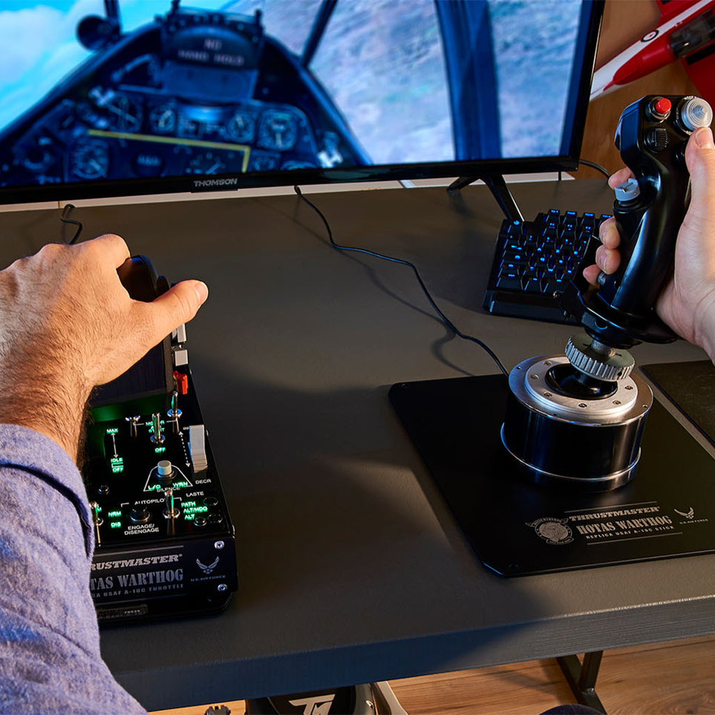 A Photo Of Thrustmaster HOTAS Warthog Flight Stick – Precision and Realism for Flight Sim Enthusiasts