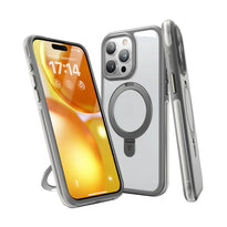 Torras UPRO Ostand Silver MagSafe Case for iPhone 15 Pro Max – Flexible Kickstand, Military-Grade Protection, and Seamless Wireless Charging