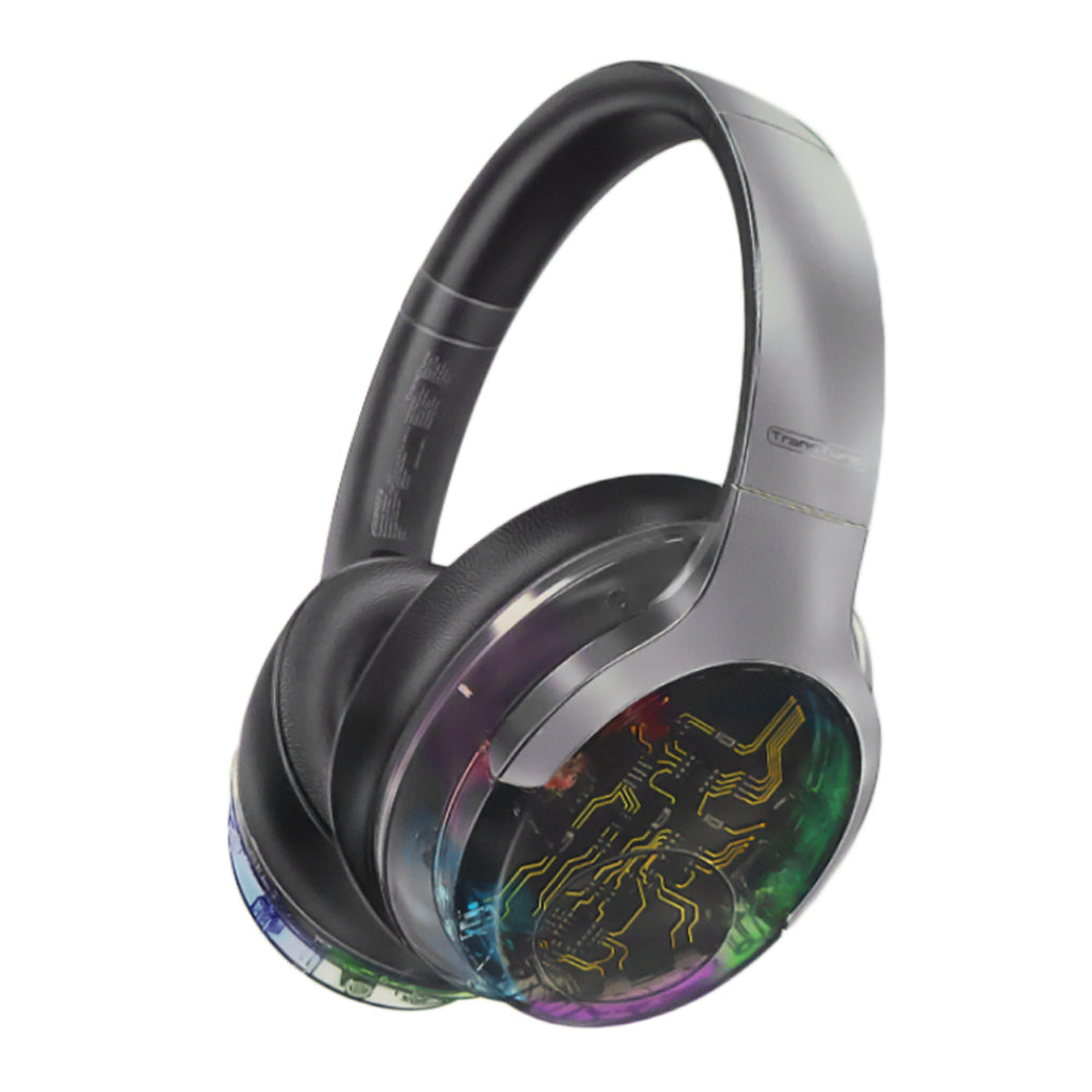 A Photo Of Promate Transtune - ANC Wireless Headphones with RGB Lights | Silver