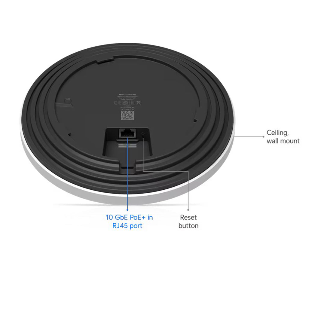 A Photo Of Ubiquiti UniFi U7 Pro XG WiFi 7 Access Point – Ceiling Mount, 10G Ethernet, 6-Stream Performance
