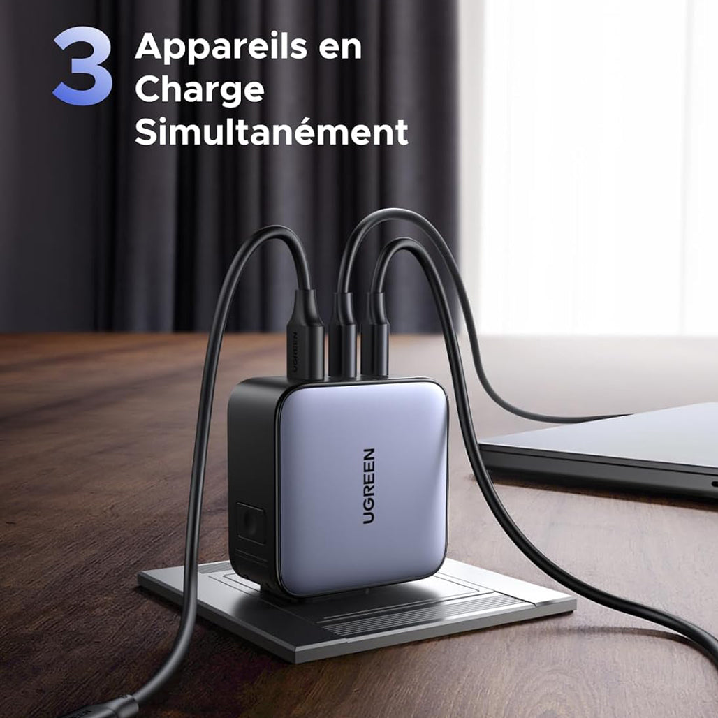 A Photo Of UGREEN 65W USB-C 3-Port International Adapter with EU UK US Plugs