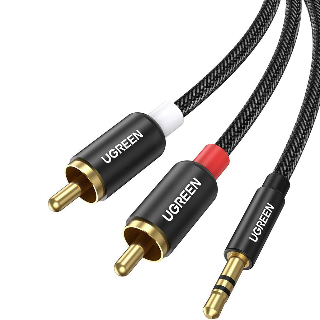A Photo Of UGreen 3.5mm Male AUX to 2 RCA Male Braided Cable – 2m Stereo Audio Adapter