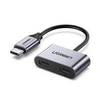 UGreen 2-In-1 USB-C To Headphone & Charger Adapter | 60W PD Quick Charging | Aluminum & TPE | 60165