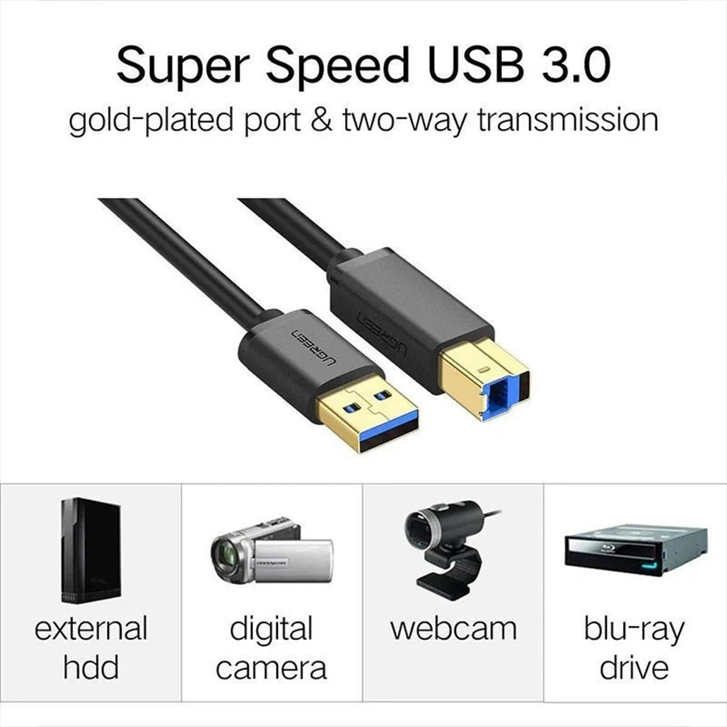 A Photo Of UGREEN 2M USB 3.0 Printer Cable – High-Speed Data Transfer & Reliable Connectivity