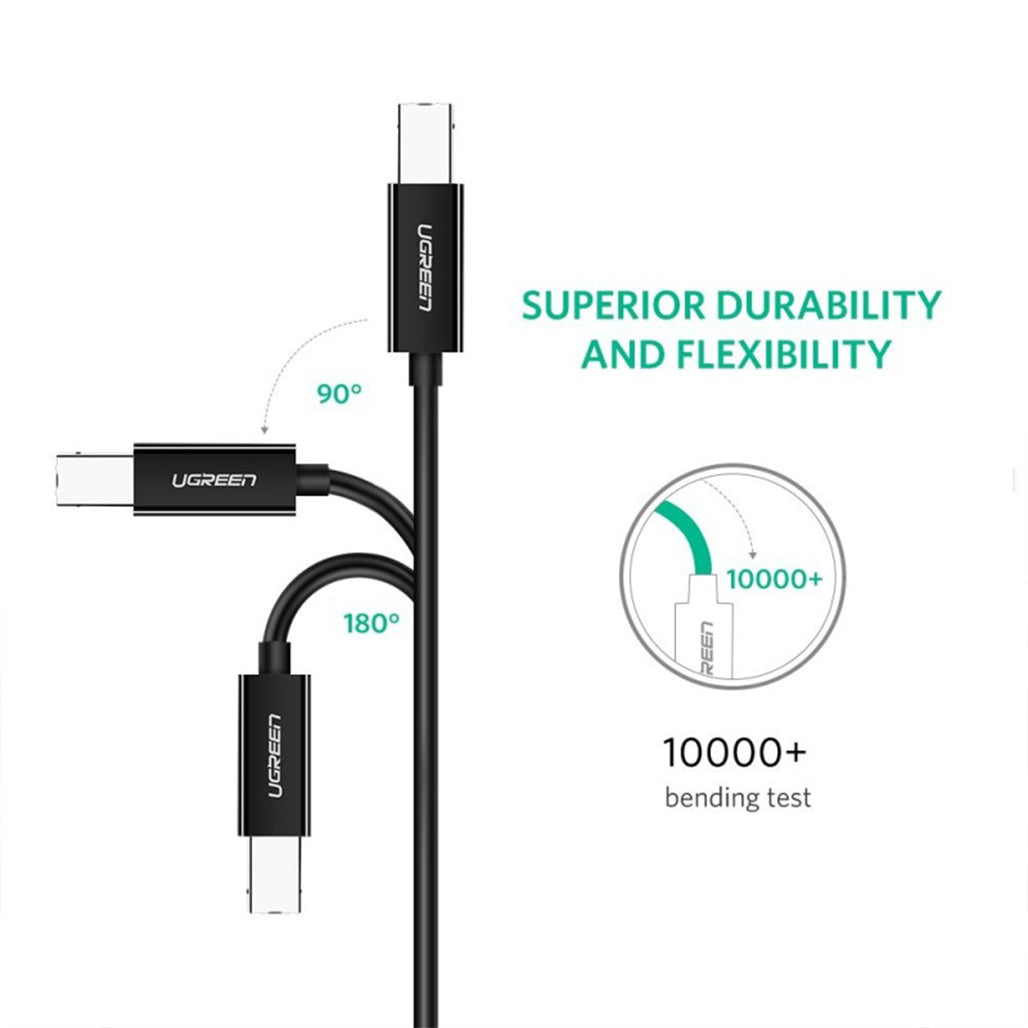 A Photo Of UGREEN USB-C to USB-B Printer Cable 2M – High-Speed, Durable, and Flexible