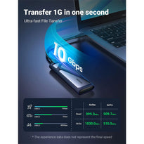 UGreen 90541 M.2 NVMe SSD Enclosure | USB 3.2 Gen 2 10Gbps | Thunderbolt 3 Compatible | Aluminum Tool-Free Case