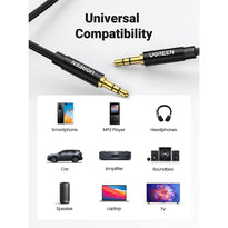 UGreen Nylon Braided 3.5mm Aux Stereo Jack Audio Male to Male Cable | 1m High-Quality Audio Cable