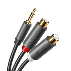 A Photo Of UGreen RCA 3.5mm Adapter Cable - 2 Phono Female to Male Aux Mini Jack for Superior Audio