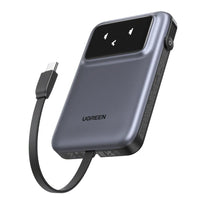 UGREEN Uno 10000mAh Power Bank with 30W Fast Charging | Built-in USB-C Cable, TFT Display