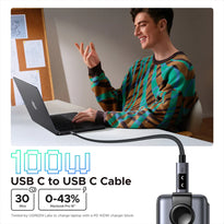 UGREEN Uno USB-C to USB-C Cable 100W 2M – Fast Charging, LED Display, Durable Nylon Braided