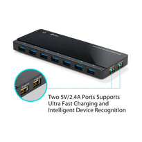 TP-Link UH720 USB 3.0 7-Port Hub with 2 High-Speed Charging Ports – Expand Connectivity and Power Efficiency