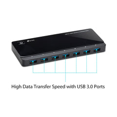 A Photo Of TP-Link UH720 USB 3.0 7-Port Hub with 2 High-Speed Charging Ports – Expand Connectivity and Power Efficiency