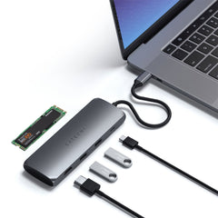 A Photo Of Satechi USB-C Hybrid Multiport Adapter with SSD Enclosure - ST-UCHSEM