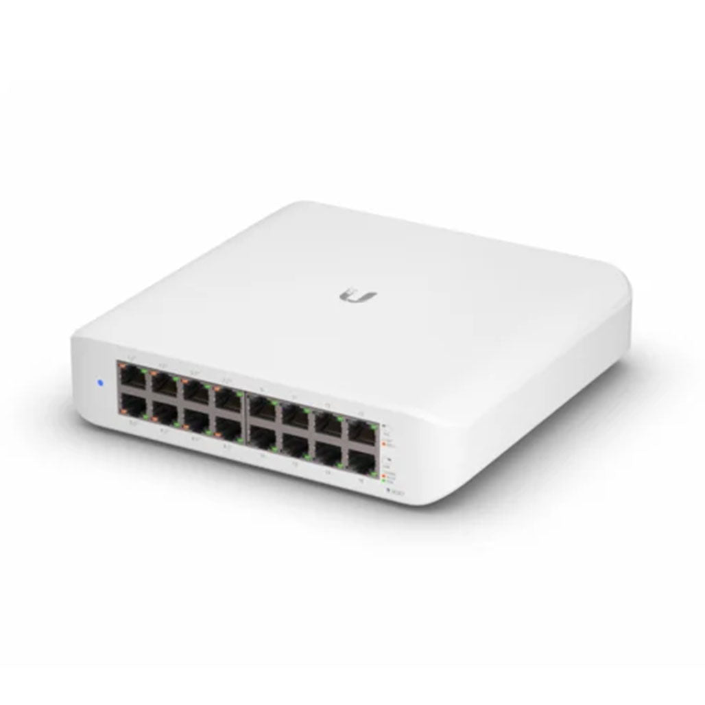 A Photo Of Ubiquiti USW Lite 16 PoE - Managed 16-Port Gigabit Switch with PoE+ and Silent Operation