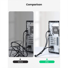 A Photo Of UGREEN 20-Pack Cable Management Tie – 18cm x 1.2cm Hook and Loop, Reusable Nylon Ties for Cable Organization