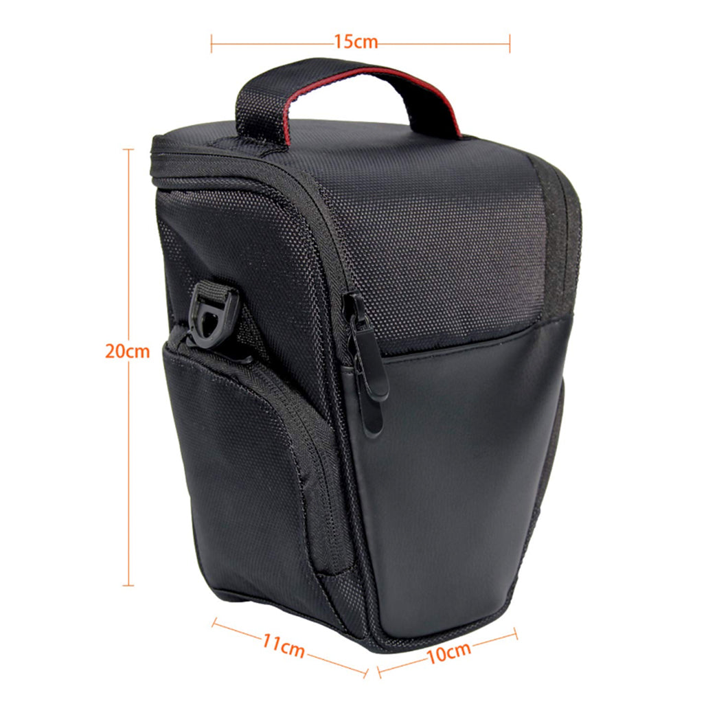 A Photo Of Universal DSLR Camera Bag – Nylon Holster Case for Nikon, Canon, Sony, Olympus, Pentax – Travel Shoulder Bag with Accessory Pockets – Black