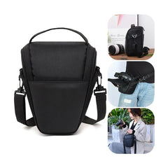 A Photo Of Universal DSLR Camera Bag – Nylon Holster Case for Nikon, Canon, Sony, Olympus, Pentax – Travel Shoulder Bag with Accessory Pockets – Black