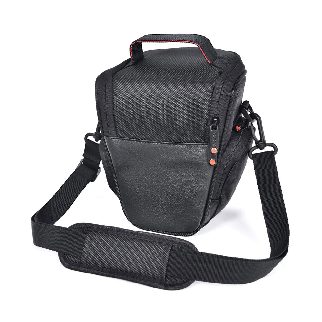 A Photo Of Universal DSLR Camera Bag – Nylon Holster Case for Nikon, Canon, Sony, Olympus, Pentax – Travel Shoulder Bag with Accessory Pockets – Black