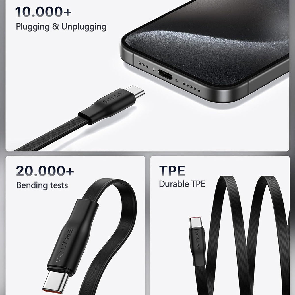 A Photo Of Voltme Powerlink YoYo Retractable USB-C to USB-C Cable 1m – 100W PD 3.0 Fast Charging