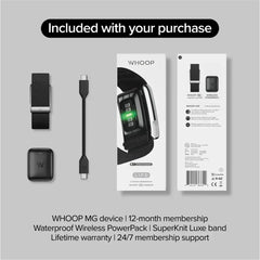 A Photo Of WHOOP MG Life Health & Fitness Tracker with 12-Month Membership – Obsidian/Titanium