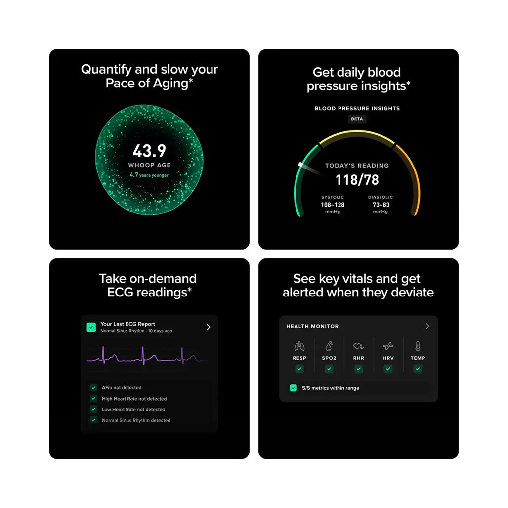 A Photo Of WHOOP MG Life Health & Fitness Tracker with 12-Month Membership – Obsidian/Titanium