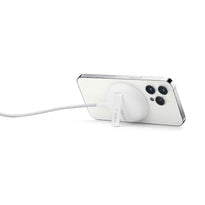 Belkin WIA004BTWH MagSafe Portable Wireless Charger Pad with Stand - 15W Fast Charging, 6.6ft Cable, Compatible with iPhone 13/12, White