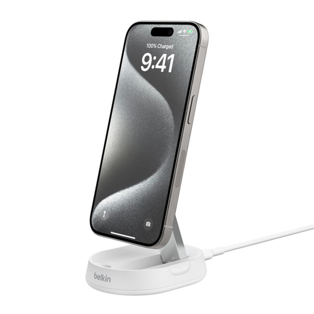 A Photo Of Belkin BoostCharge Pro Convertible Magnetic Wireless Charging Stand with Qi2 15W – Fast Charging for iPhone and Qi2 Devices