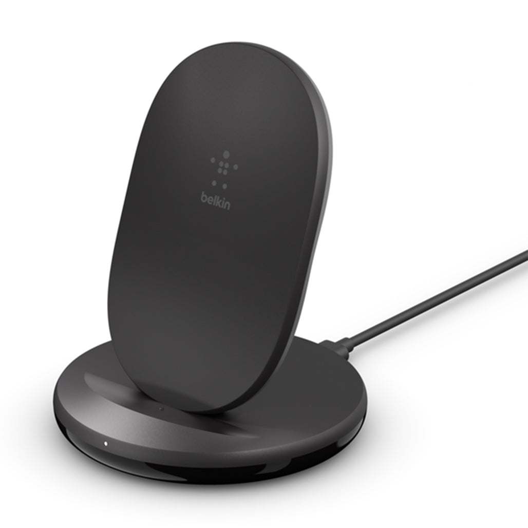 A Photo Of Belkin BoostCharge 15W Wireless Charging Stand with QC 3.0 24W Wall Charger – Fast, Convenient, and Qi-Certified