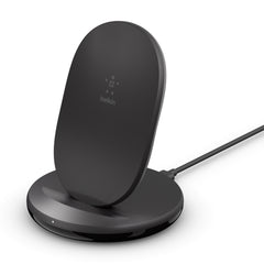 A Photo Of Belkin BoostCharge 15W Wireless Charging Stand with QC 3.0 24W Wall Charger – Fast, Convenient, and Qi-Certified