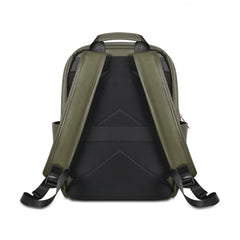 A Photo Of WIWU Osun Mini - PU Leather Backpack Green – Water-Resistant, Lightweight, Multi-Compartment Bag