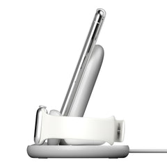 A Photo Of Belkin WIZ001myWH BoostCharge 3-in-1 Wireless Charger for Apple - White
