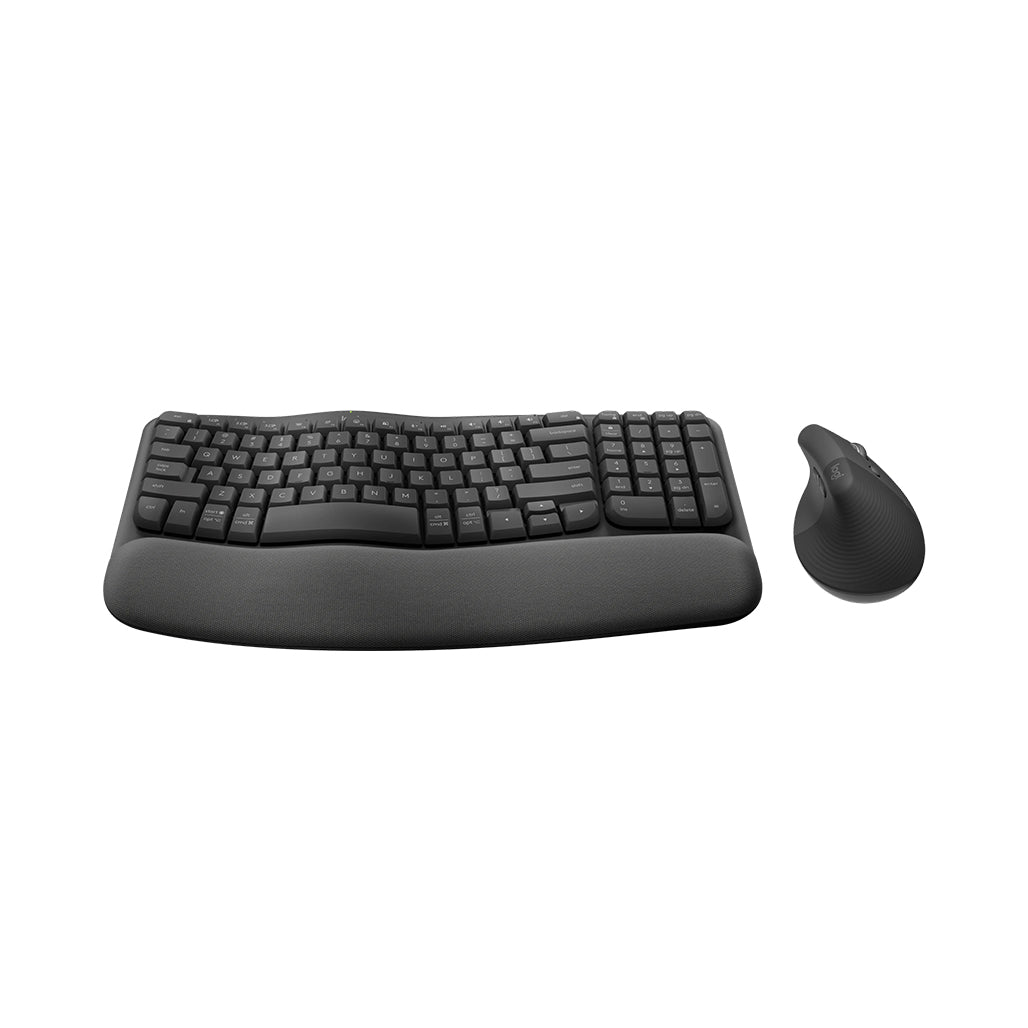 A Photo Of Logitech Wave Keys & Lift Combo - Ergonomic Wireless Keyboard and Vertical Mouse