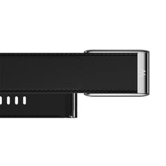 A Photo Of Whoop 5.0 LeatherLuxe Straight Band | Black/Cream with Titanium (Large)