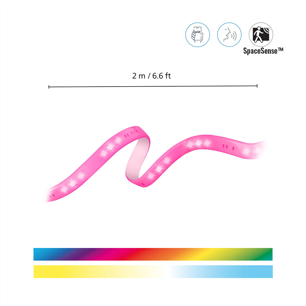 A Photo Of WiZ Smart LED Strip Light 2m Starter Kit – RGBW, Wi-Fi, Extendable to 10m, App & Voice Control