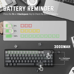 A Photo Of ATTACK SHARK X66 Wireless Mechanical Keyboard 60% RGB -Gradient Black