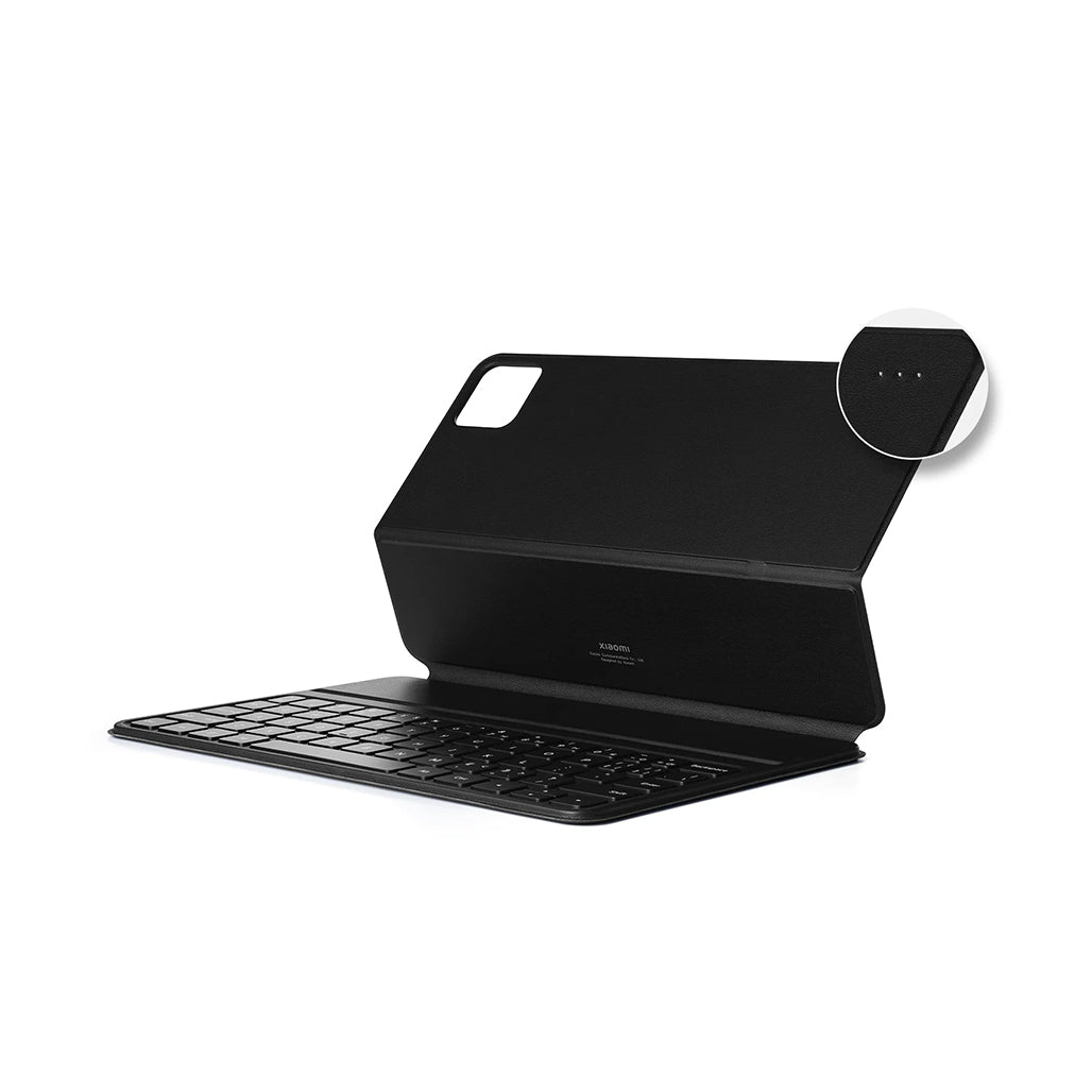 A Photo Of Xiaomi Pad 6 Keyboard - Black | Protective Folio Case with Ergonomic Design and Pogo Pin Connection