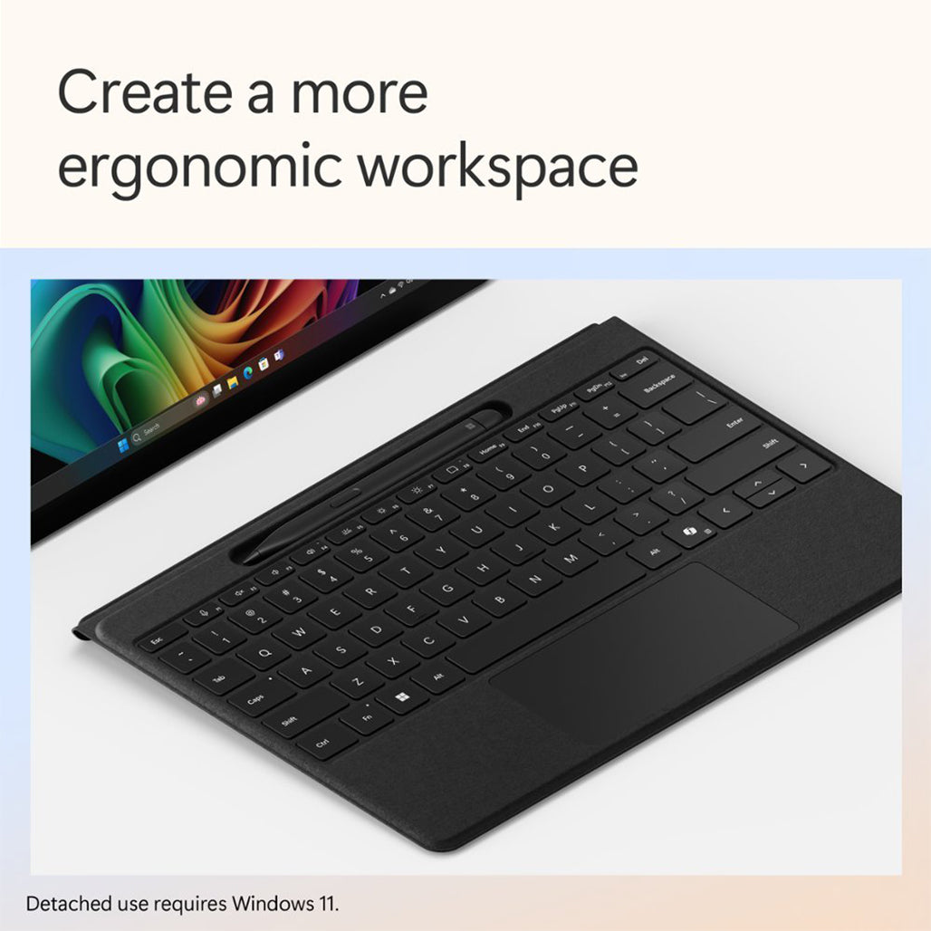 A Photo Of Microsoft Surface Pro Flex Keyboard for Pro (11th Edition), Pro 9, and Pro 8 with Pen Storage - Black