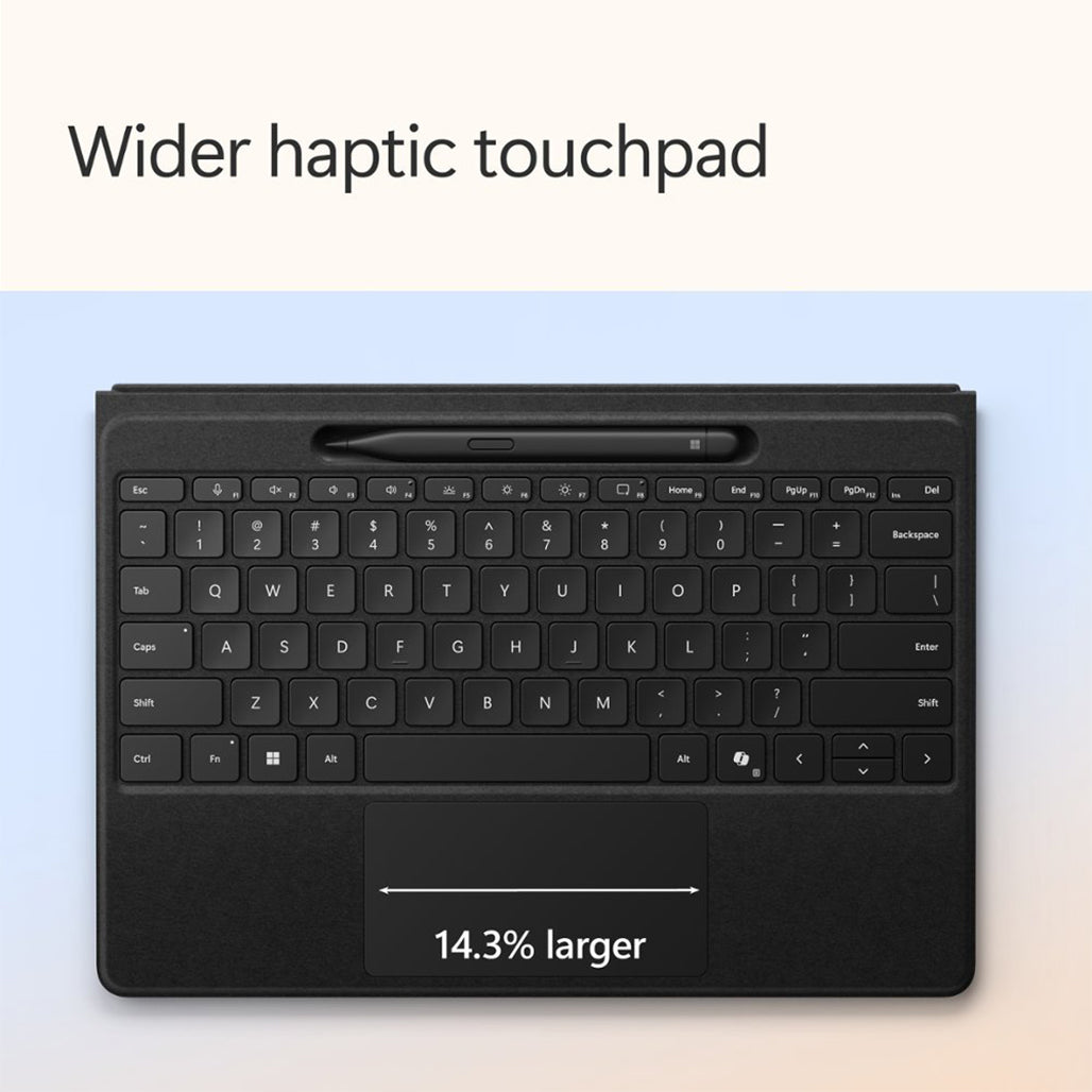 A Photo Of Microsoft Surface Pro Flex Keyboard for Pro (11th Edition), Pro 9, and Pro 8 with Pen Storage - Black