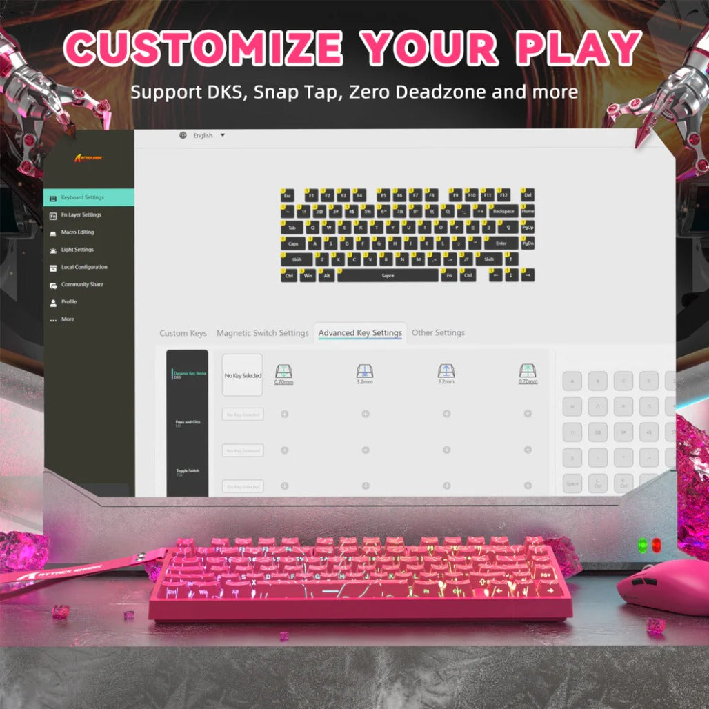 A Photo Of Attack Shark R82 HE - 75% Wired Magnetic Gaming Keyboard