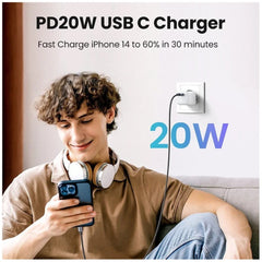 A Photo Of Ugreen 20W GaN Tech Chip - Smart & Fast Charger for Phones, Tablets, iPads