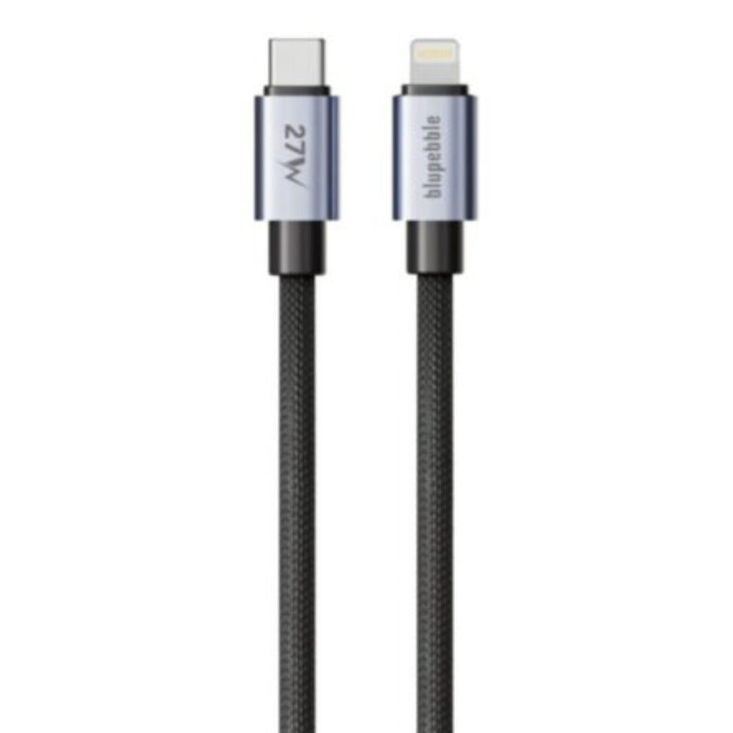 A Photo Of Blupebble PowerFlow PD 27W USB-C to Lightning Charge & Sync Braided Cable