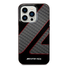 A Photo Of AMG Transparent Double Layer Case With Checkered Flag Pattern For iPhone 14 Pro Max