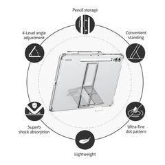 A Photo Of Araree Flexield SP Galaxy Tab S10 Ultra Clear Case - Transparent Protection with Multi-Angle Stand & S Pen Storage